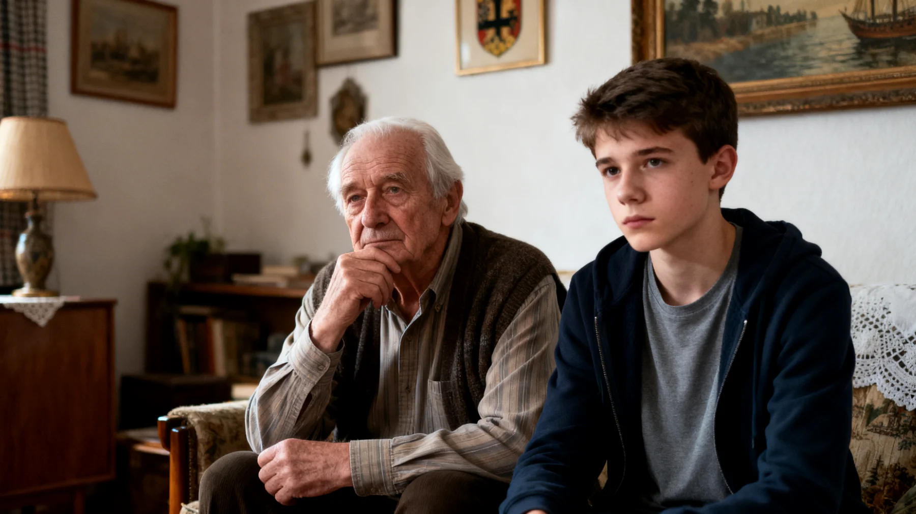 Der Großvater erlebt zunehmende Schwierigkeiten im Umgang mit seinem Teenager-Enkel, der häufig aufbrausend reagiert, Regeln offen ablehnt und autoritäre Aussagen des Großvaters mit Widerstand oder Provokation beantwortet. Der Großvater fühlt sich hilflos und unverstanden, da seine traditionellen Erziehungsvorstellungen auf starke Opposition stoßen."