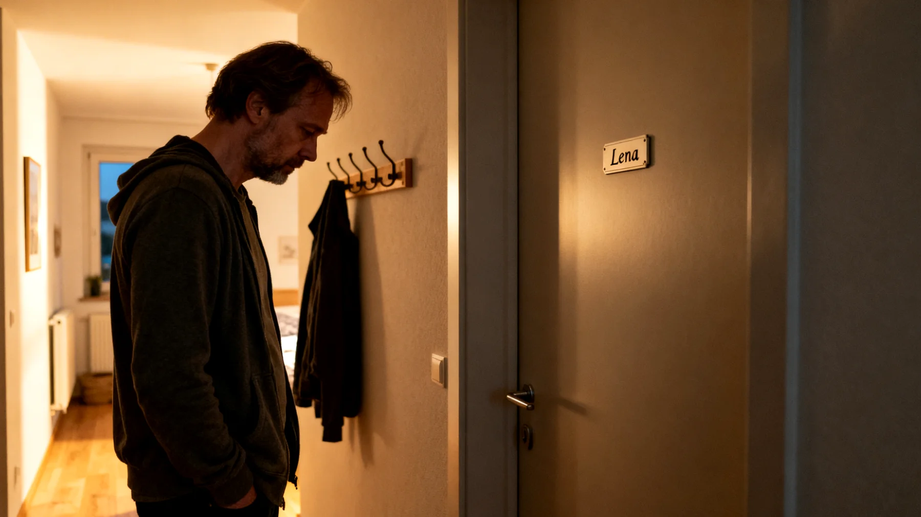 Der Vater verbringt aufgrund langer Arbeitszeiten und beruflicher Verpflichtungen kaum bedeutungsvolle Zeit mit seinem jugendlichen Kind. Die wenigen gemeinsamen Momente werden oft von Ablenkungen oder Erschöpfung geprägt, was dazu führt, dass sich der Jugendliche emotional vernachlässigt und unverstanden fühlt. Der Vater seinerseits spürt eine wachsende Entfremdung und weiß nicht mehr, wie er eine echte Verbindung zu seinem Kind aufbauen soll."