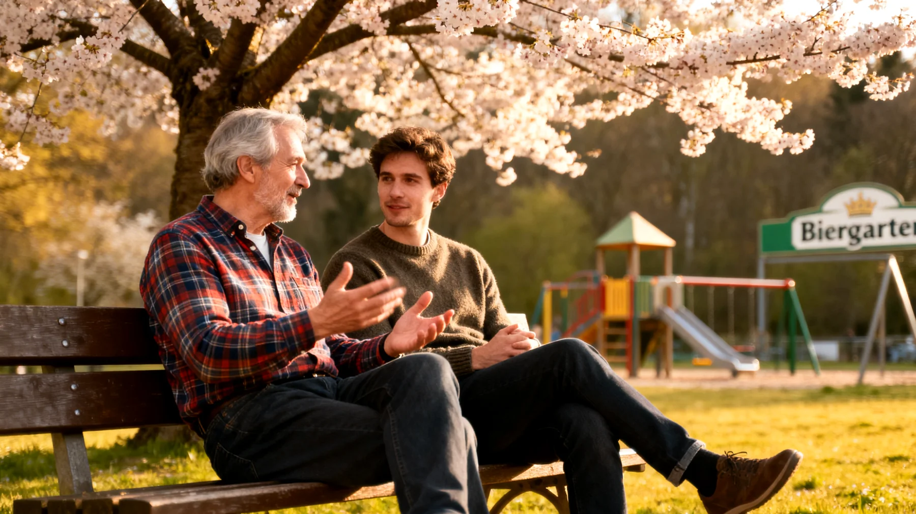 Der Vater hat große Schwierigkeiten, eine offene und authentische Kommunikation mit seinen jungen erwachsenen Kindern aufzubauen. Gespräche bleiben oberflächlich oder enden in Missverständnissen, weil beide Seiten unterschiedliche Kommunikationsstile entwickelt haben. Der Vater fühlt sich oft ausgeschlossen oder nicht verstanden, während die jungen Erwachsenen das Gefühl haben, nicht wirklich gehört zu werden."