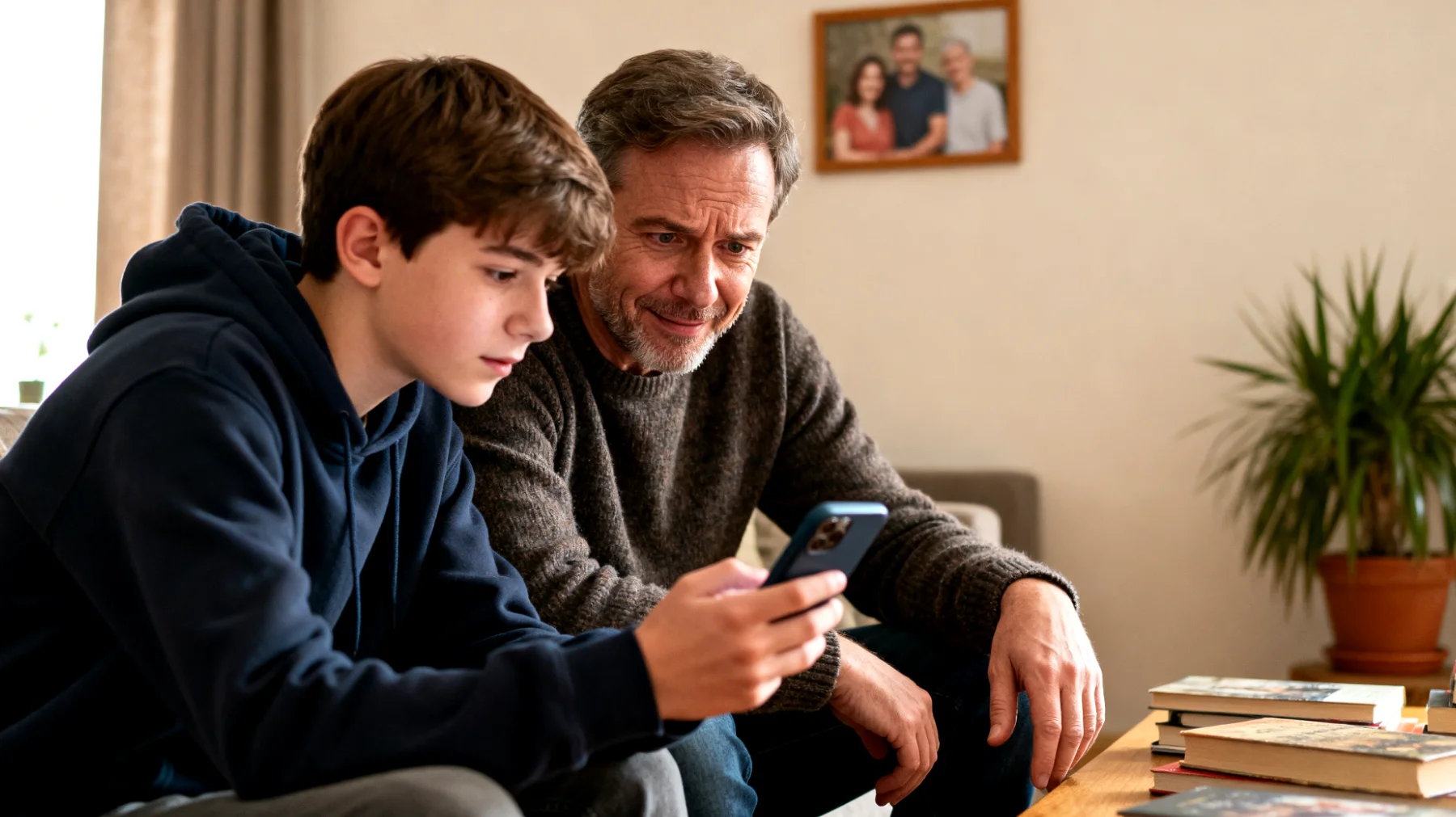 Der Vater bemerkt, dass sein Kind gefährliche oder unangemessene Inhalte in sozialen Medien konsumiert und teilt, ohne die Risiken zu verstehen. Trotz mehrerer Gespräche ignoriert das Kind die Warnungen des Vaters und nutzt Plattformen wie TikTok oder Instagram heimlich und unkontrolliert, was zu Konflikten, Misstrauen und einem Gefühl der Hilflosigkeit auf beiden Seiten führt."